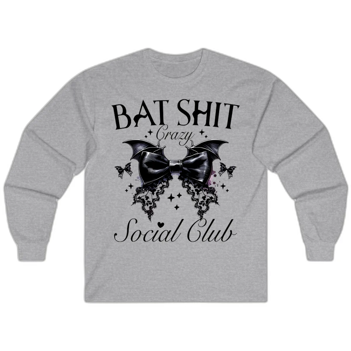 Bat Shit Crazy Social Club Long Sleeve in Sport Grey
