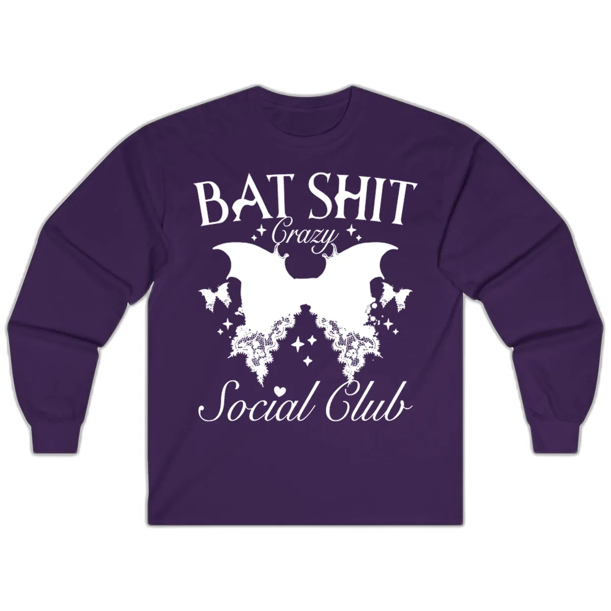 Bat Shit Crazy Social Club Long Sleeve in Purple