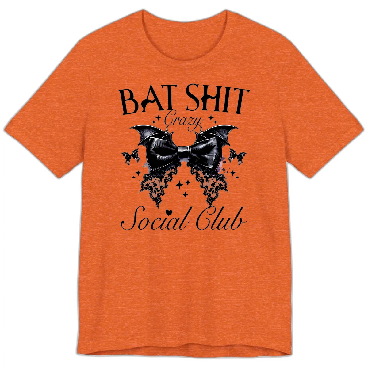 Bat Shit Crazy Social Club Premium T-Shirt in Heather Orange
