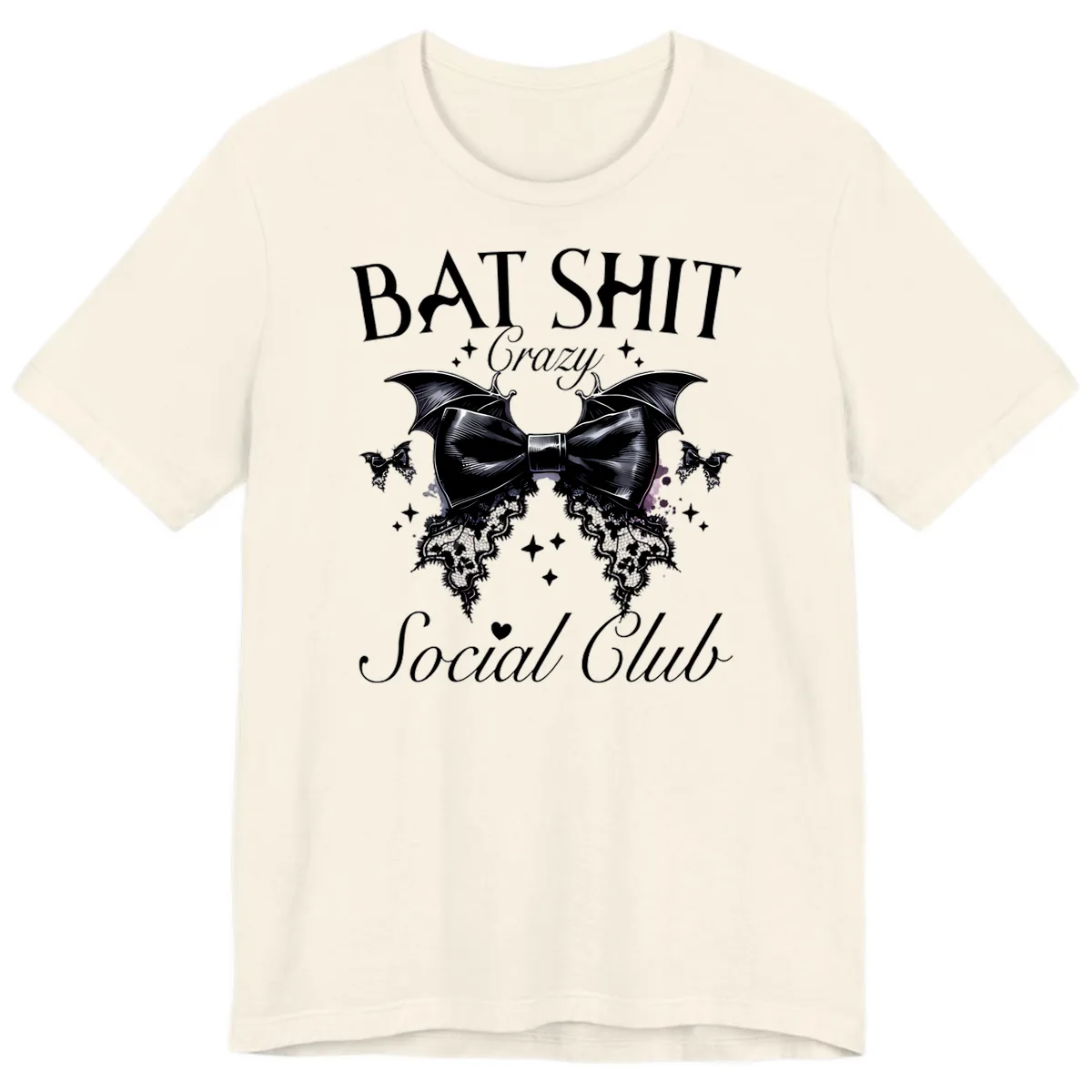 Bat Shit Crazy Social Club Premium T-Shirt in Natural