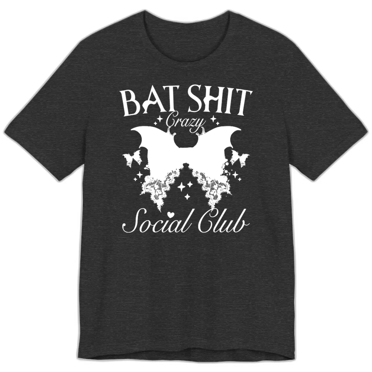 Bat Shit Crazy Social Club Premium T-Shirt in Dark Grey Heather