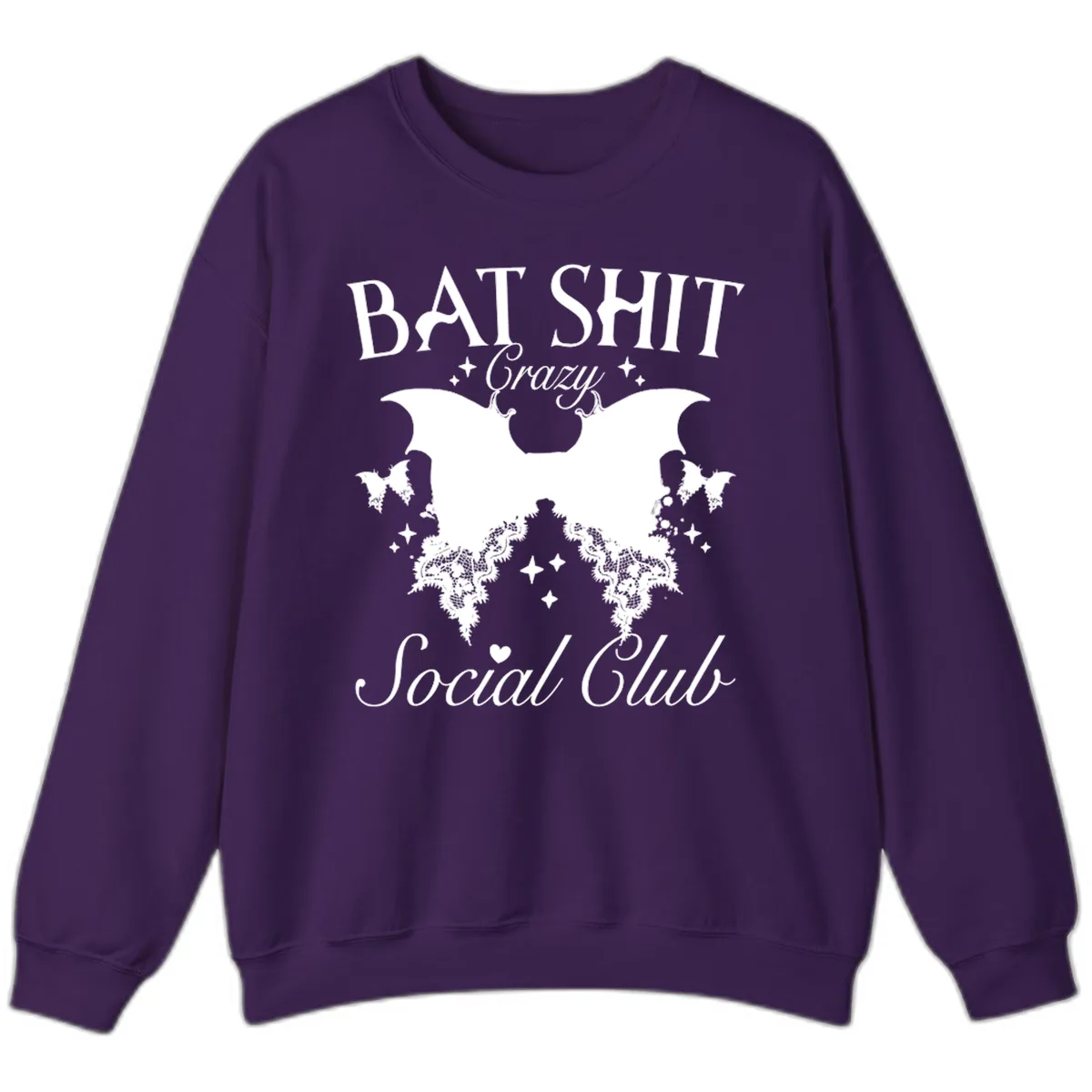 Bat Shit Crazy Social Club Sweatshirt in Purple