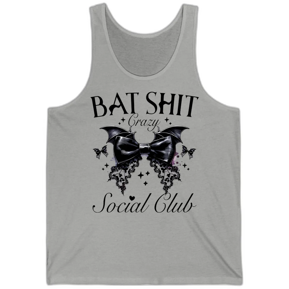 Bat Shit Crazy Social Club Tank in Athletic Heather