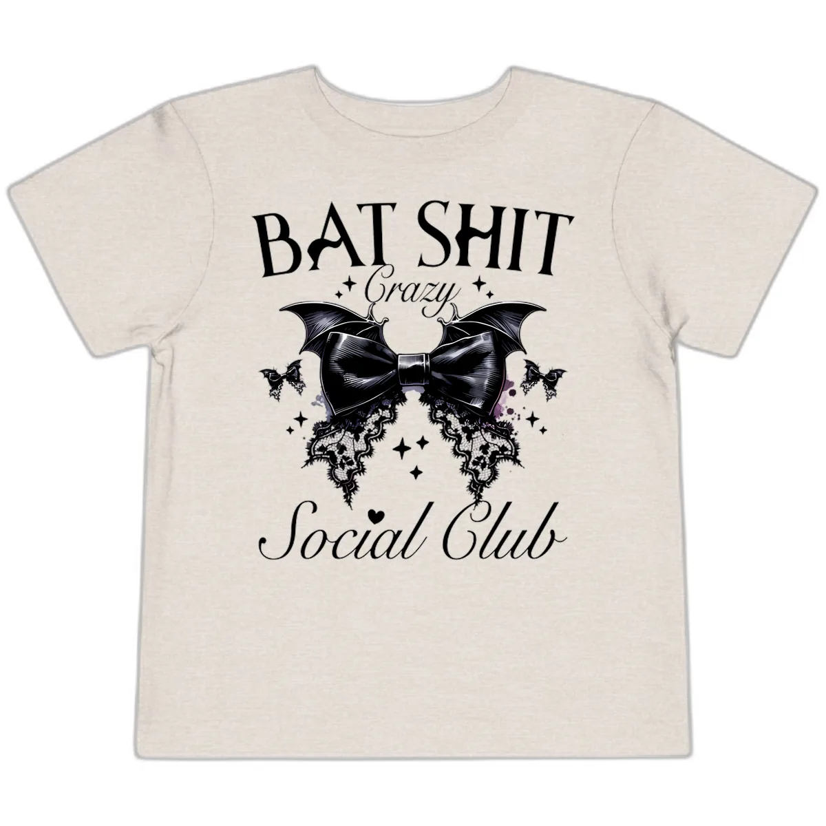 Bat Shit Crazy Social Club Toddler T-Shirt in Heather Dust