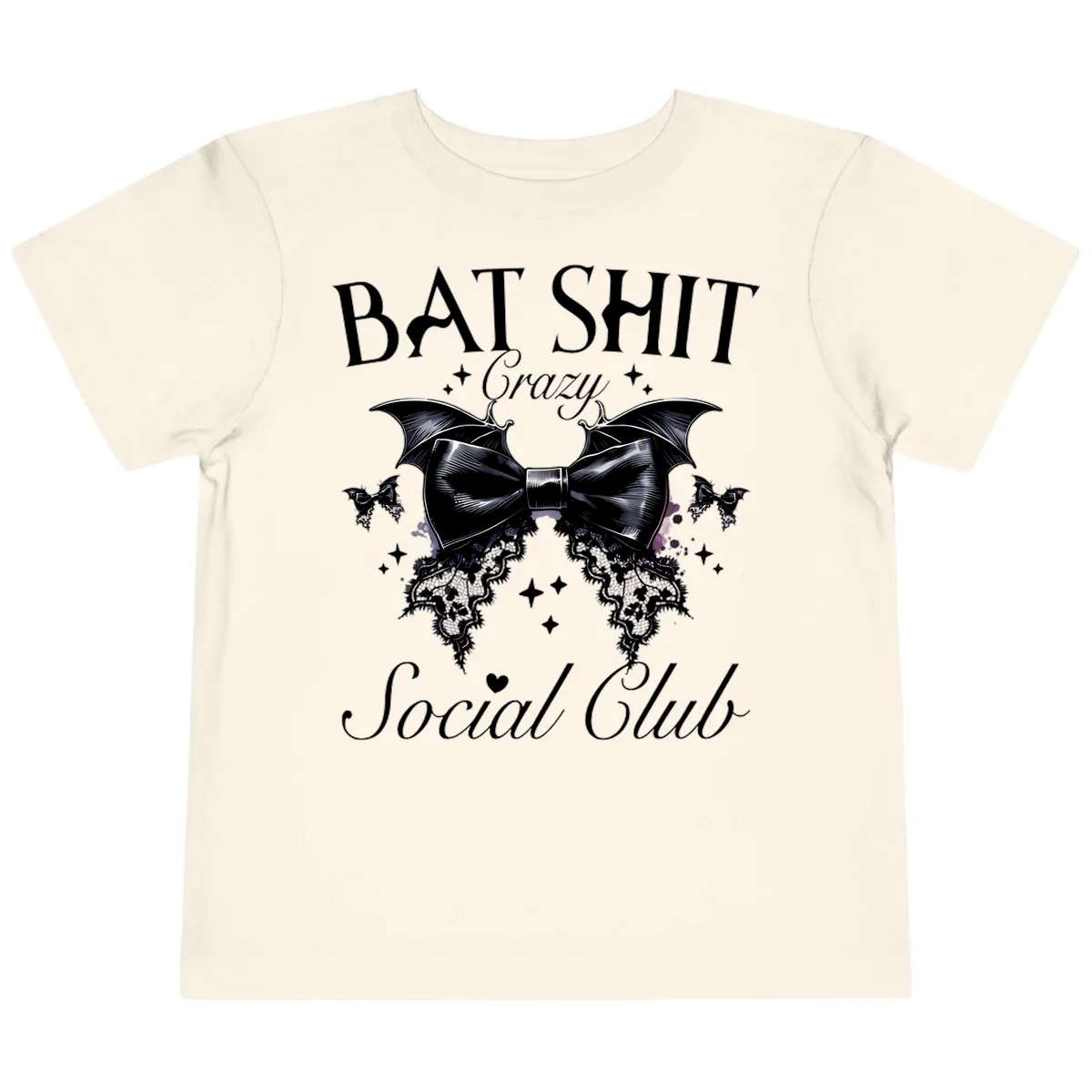 Bat Shit Crazy Social Club Toddler T-Shirt in Natural