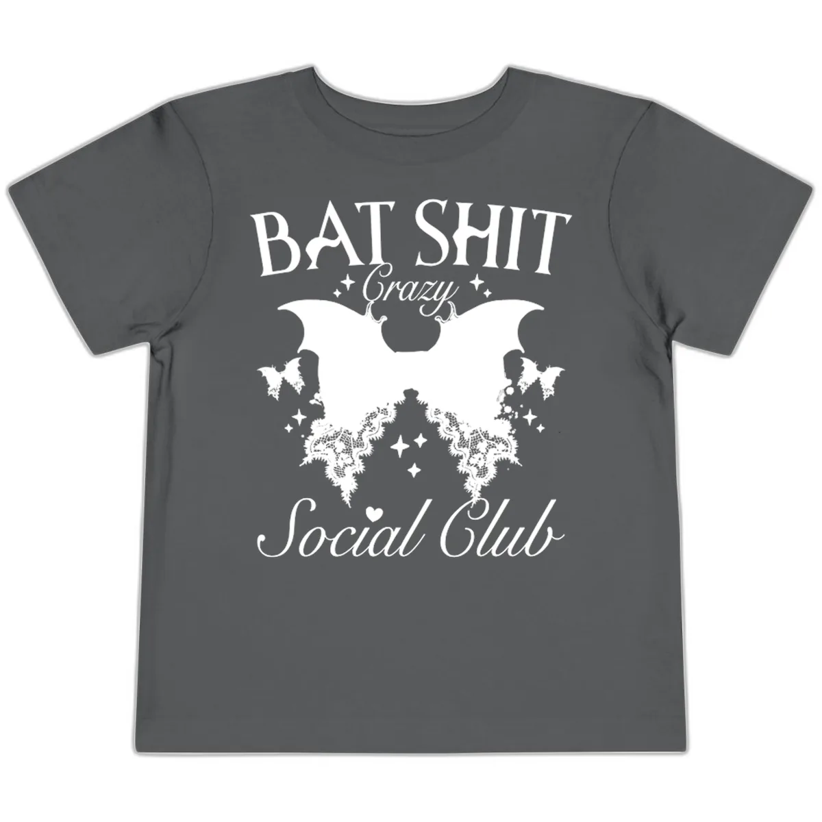 Bat Shit Crazy Social Club Toddler T-Shirt in Asphalt