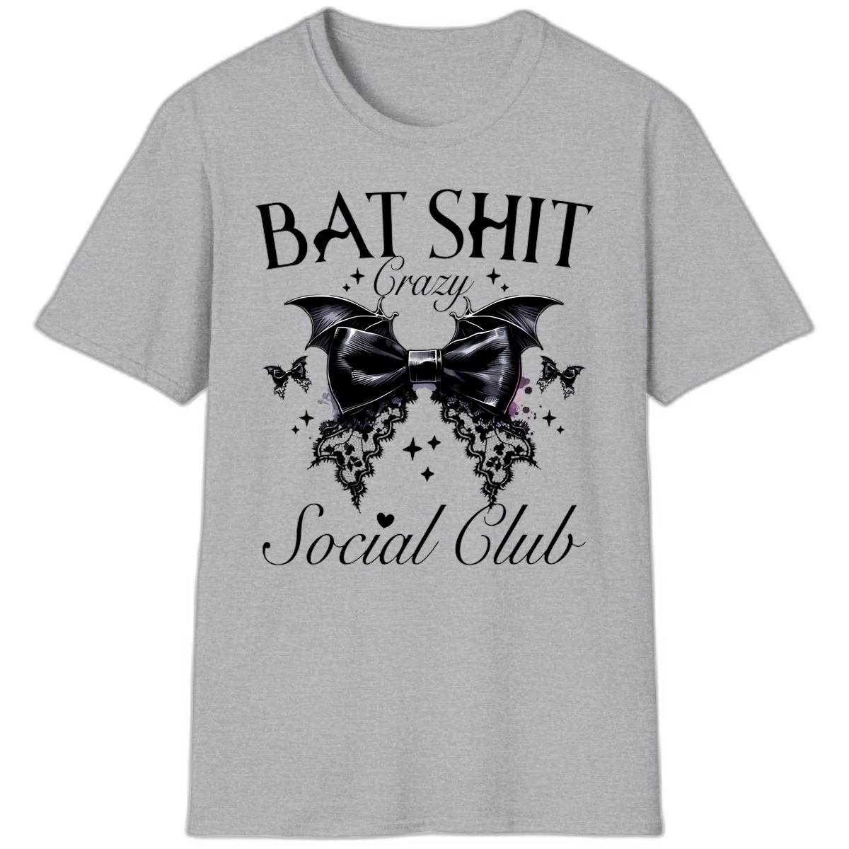 Bat Shit Crazy Social Club T-Shirt in Sport Grey