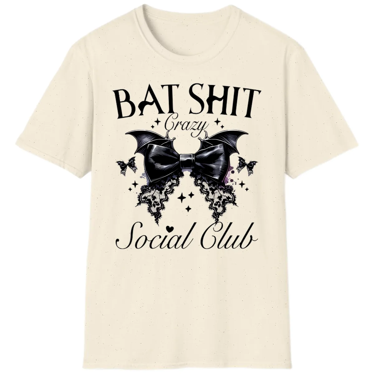 Bat Shit Crazy Social Club T-Shirt in Natural