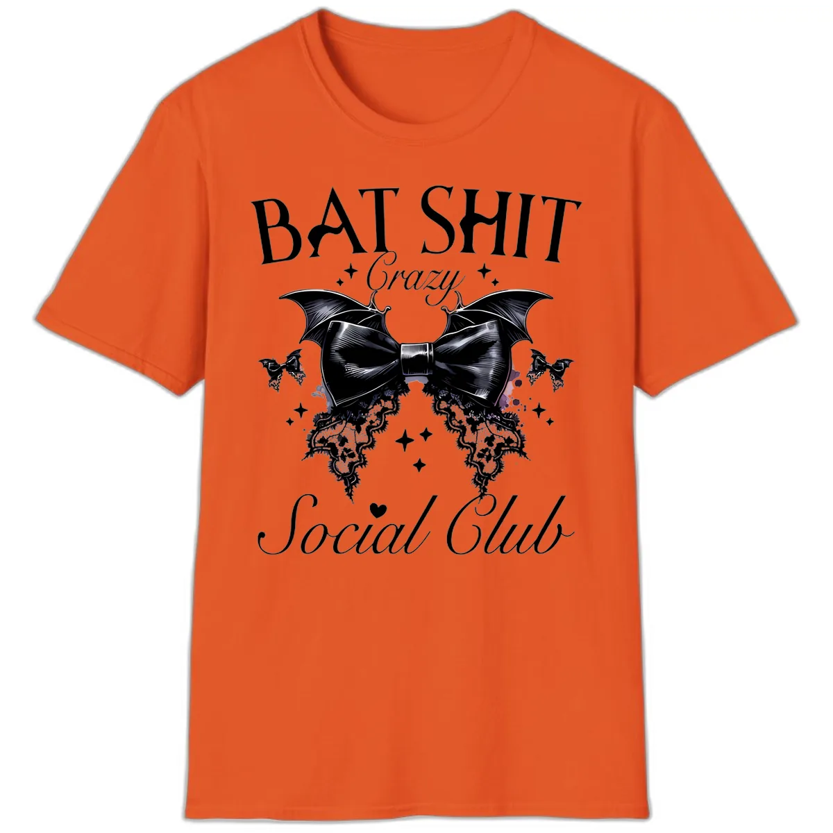 Bat Shit Crazy Social Club T-Shirt in Orange