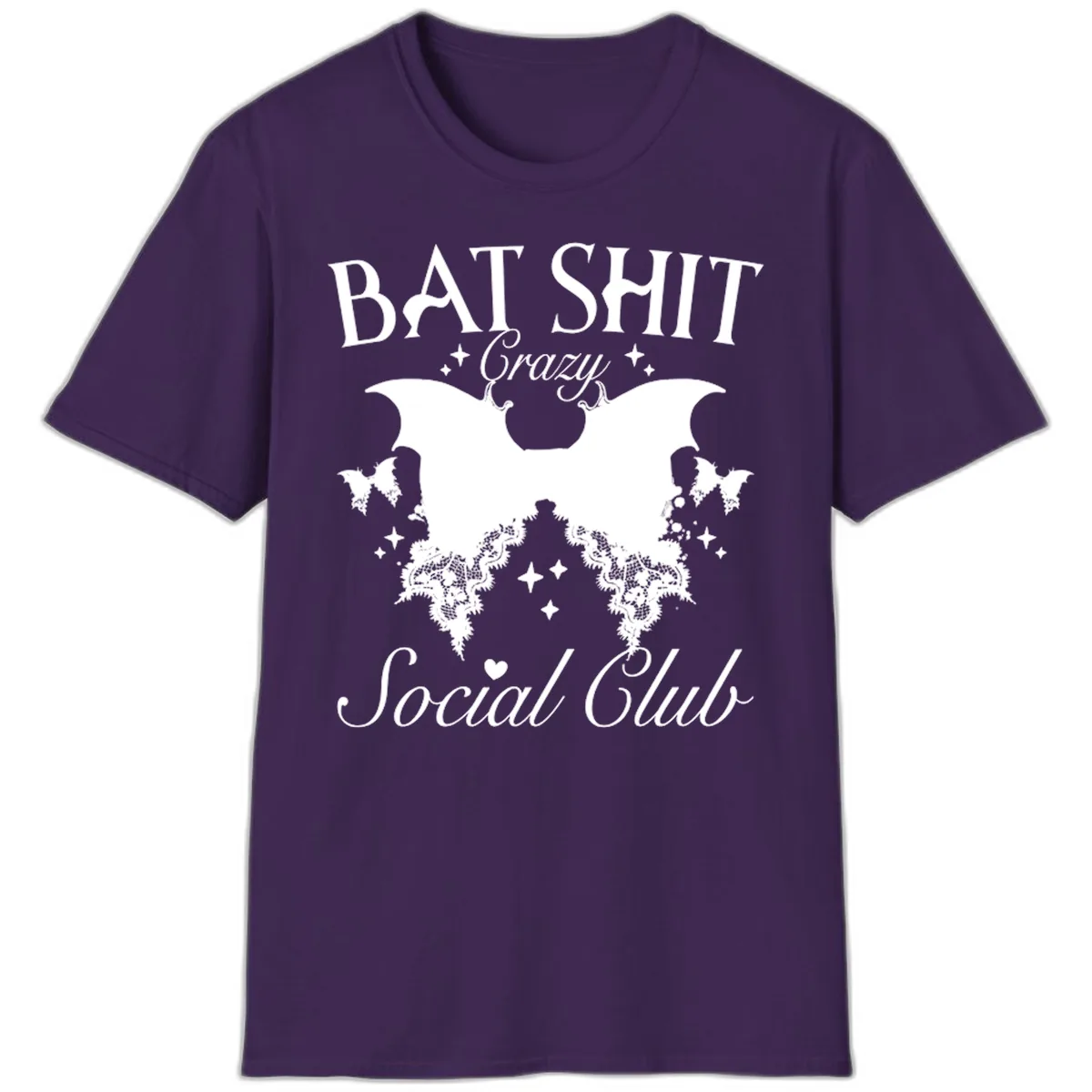 Bat Shit Crazy Social Club T-Shirt in Purple