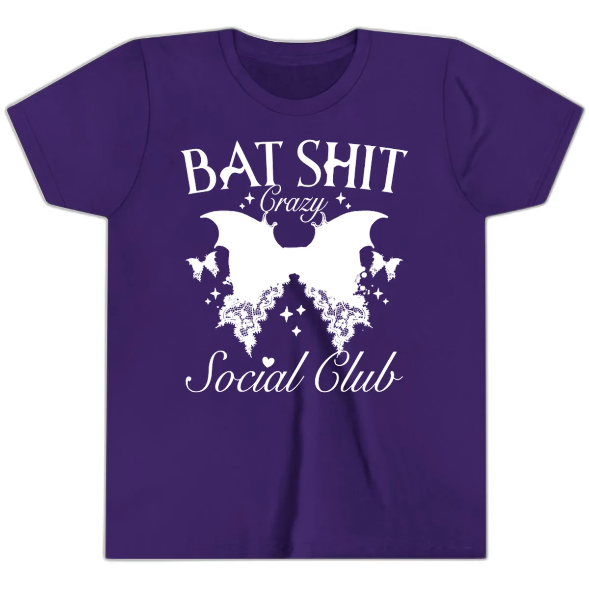 Bat Shit Crazy Social Club Youth T-Shirt in Team Purple