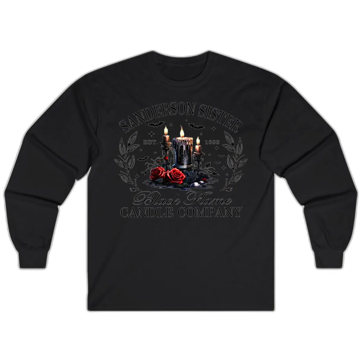 Sanderson Sister Black Flame Candle Long Sleeve in Black