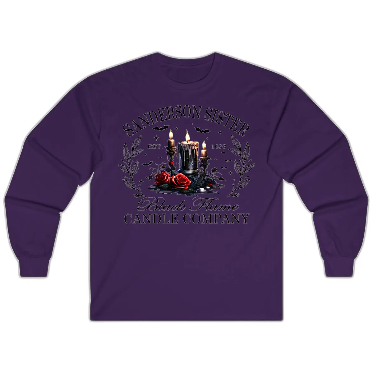 Sanderson Sister Black Flame Candle Long Sleeve in Purple