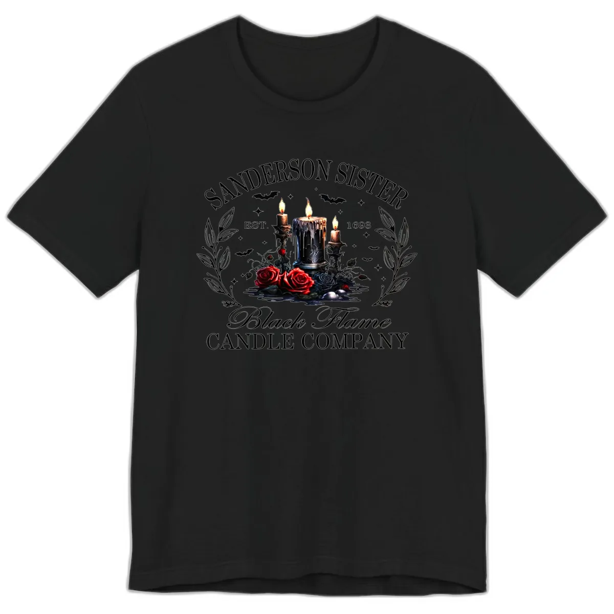 Sanderson Sister Black Flame Candle Premium T-Shirt in Black