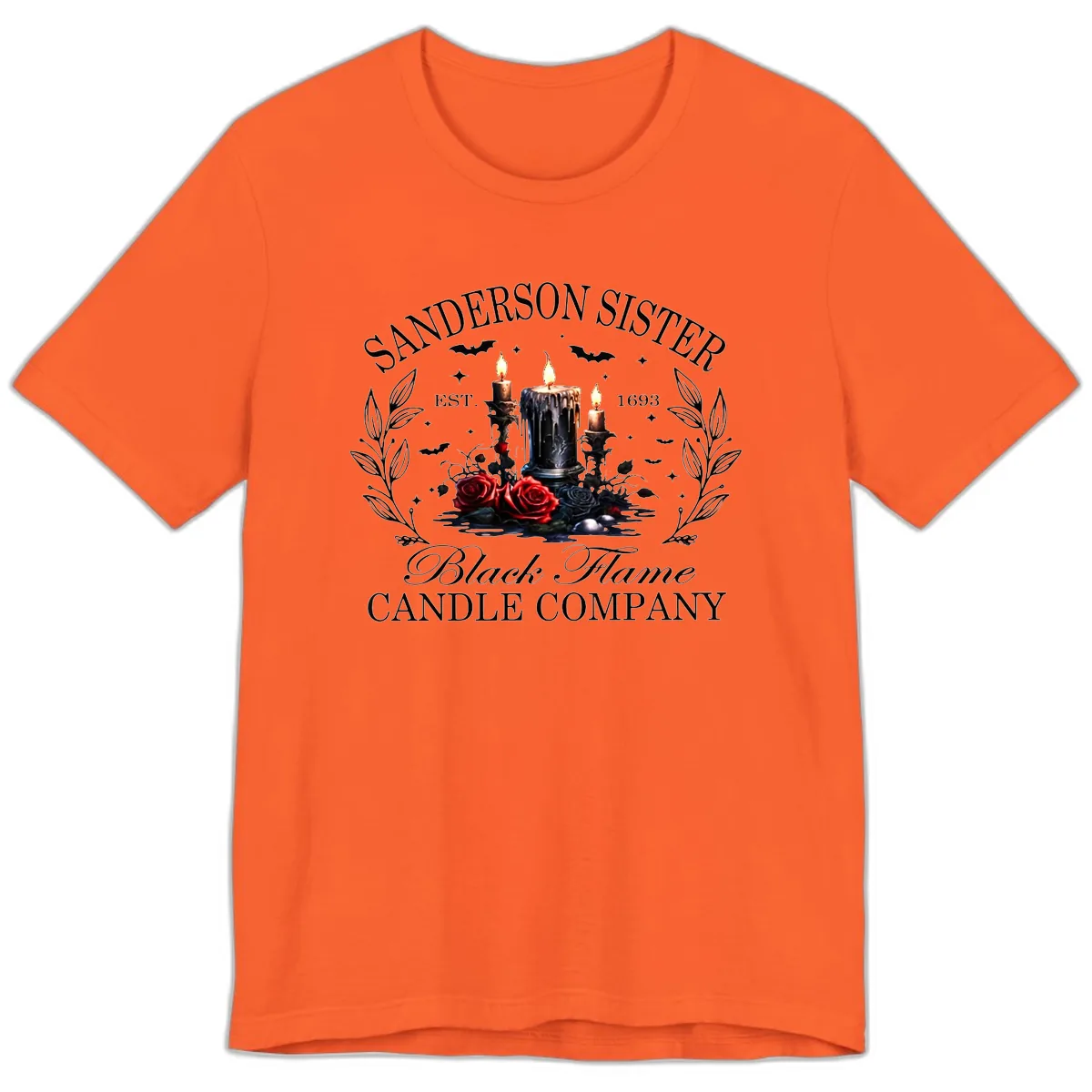 Sanderson Sister Black Flame Candle Premium T-Shirt in Orange