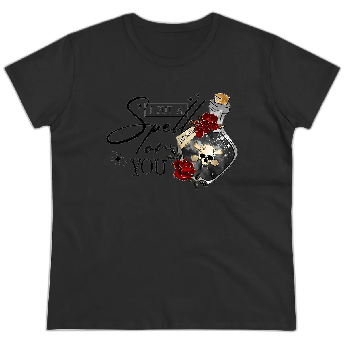 I Put A Spell On You Potion Ladies Tee in Black