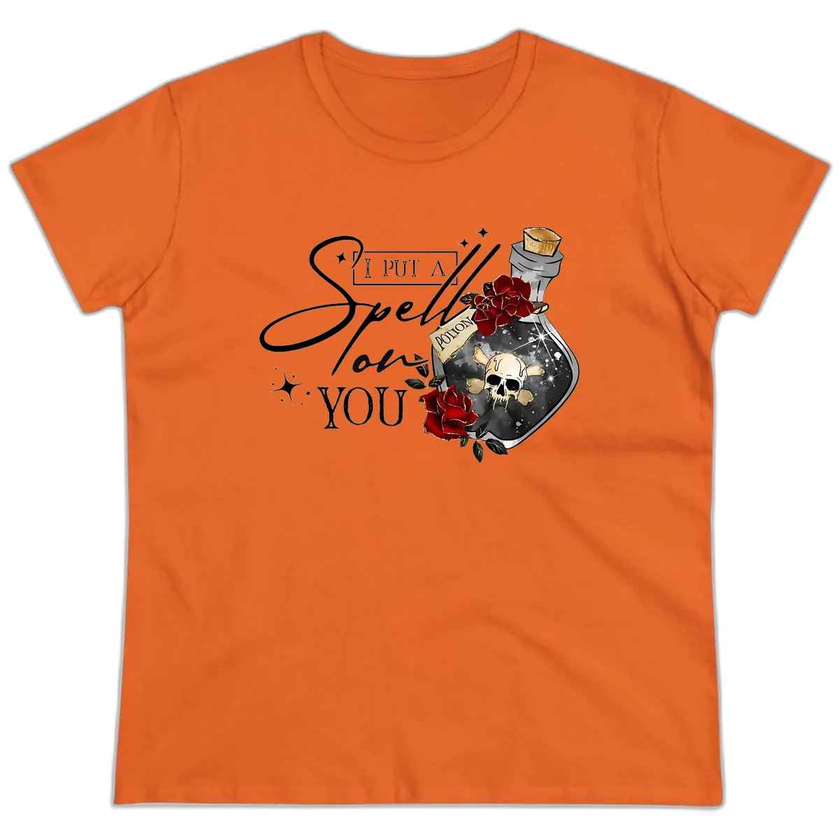 I Put A Spell On You Potion Ladies Tee in Orange