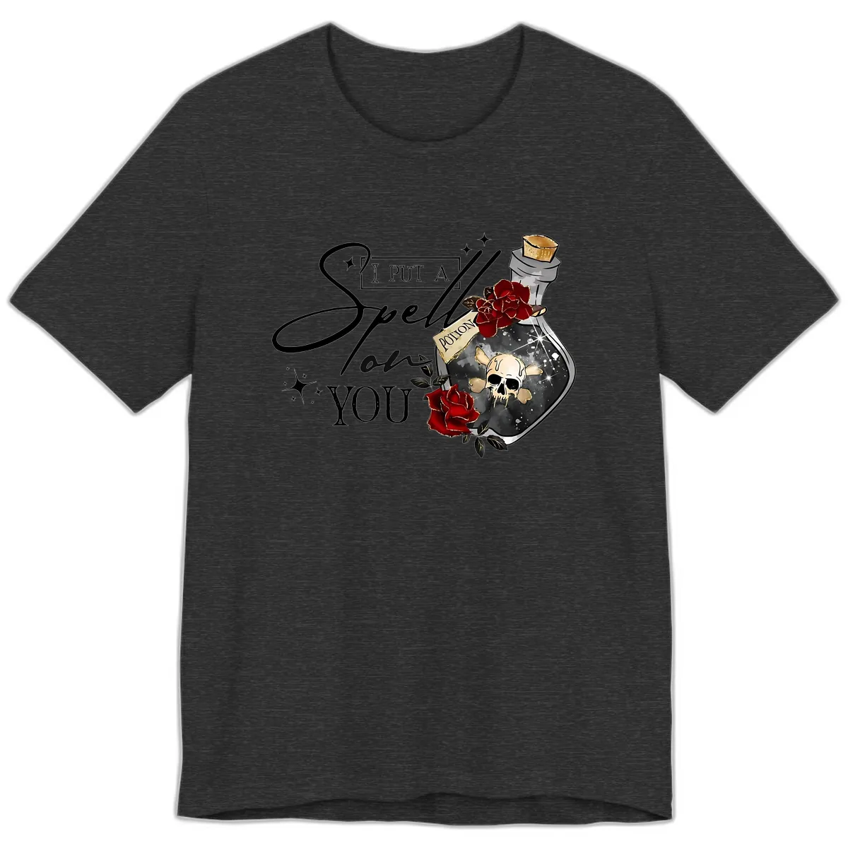 I Put A Spell On You Potion Premium T-Shirt in Dark Grey Heather