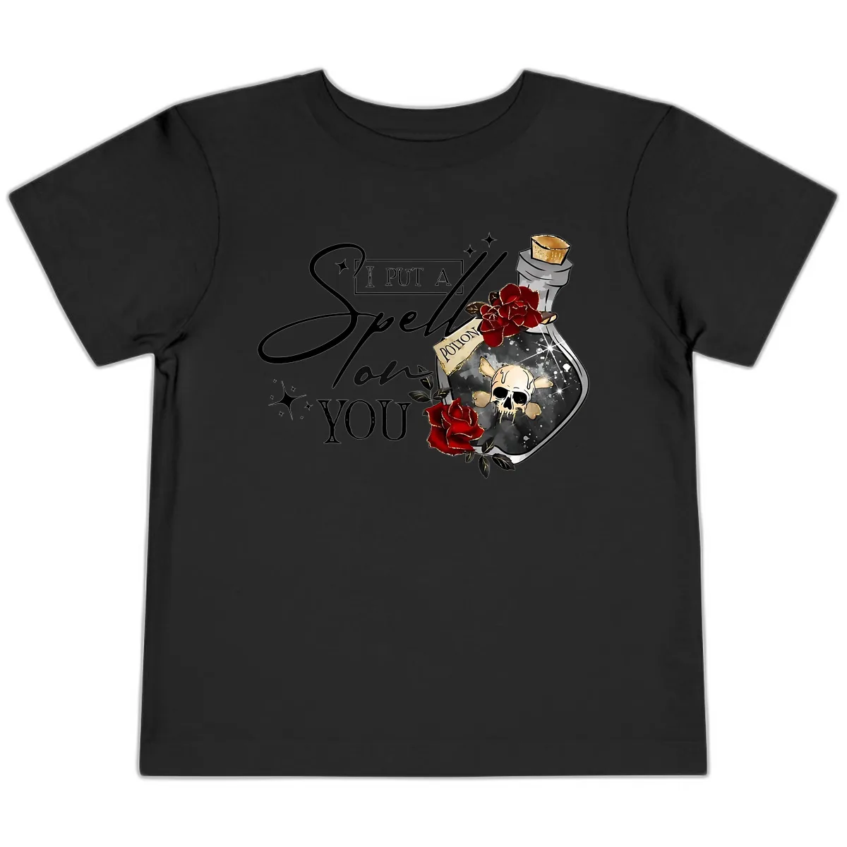I Put A Spell On You Potion Toddler T-Shirt in Black