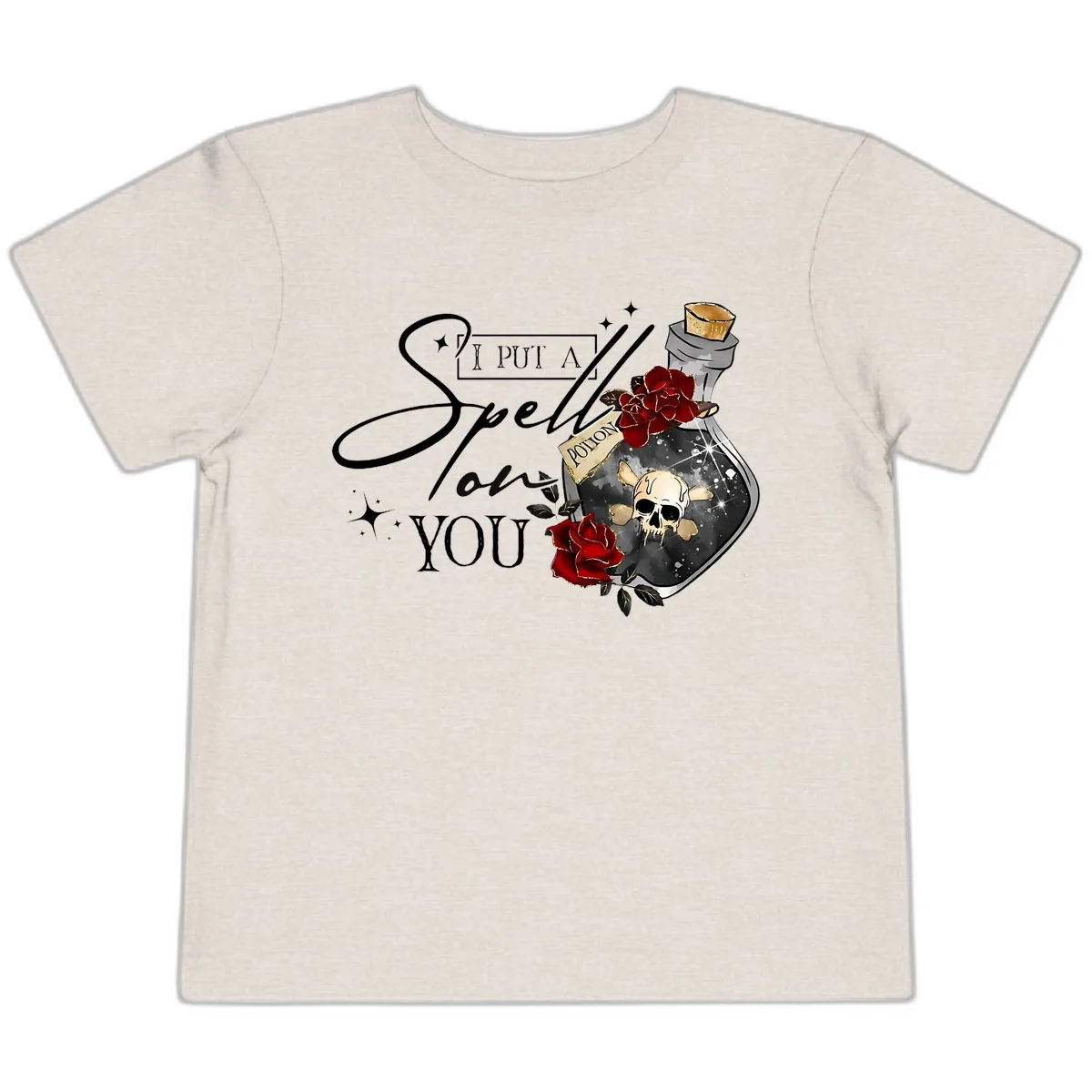 I Put A Spell On You Potion Toddler T-Shirt in Heather Dust