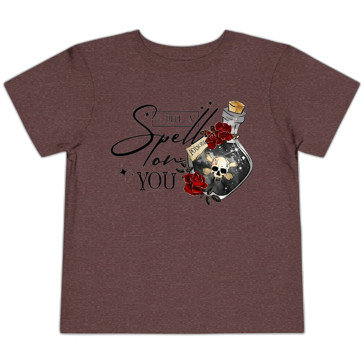 I Put A Spell On You Potion Toddler T-Shirt in Heather Maroon