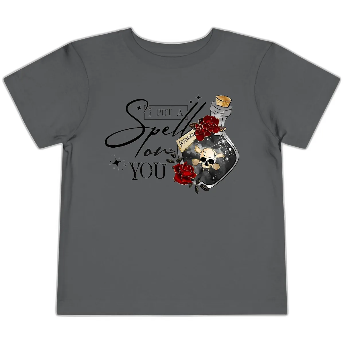 I Put A Spell On You Potion Toddler T-Shirt in Asphalt