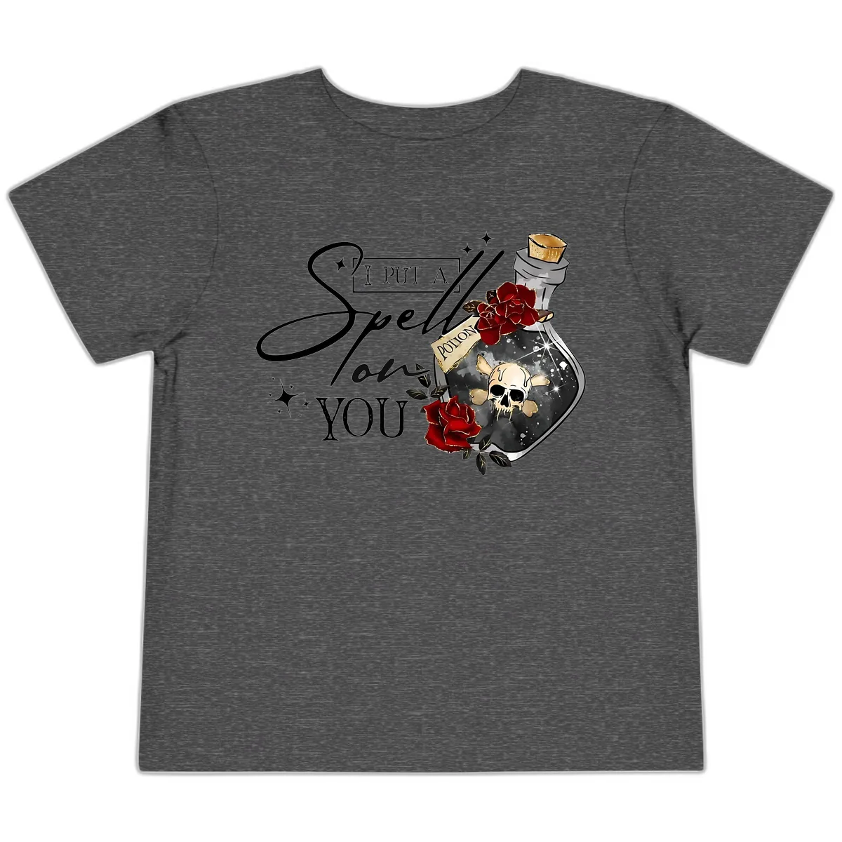 I Put A Spell On You Potion Toddler T-Shirt in Dark Heather Grey