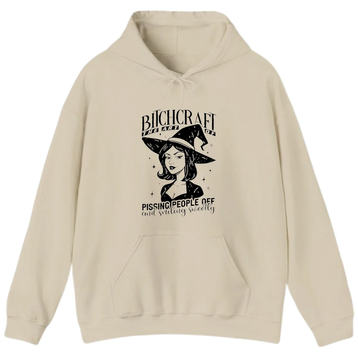 Bitchcraft The Art Of Pissing People Off Hoodie in Sand