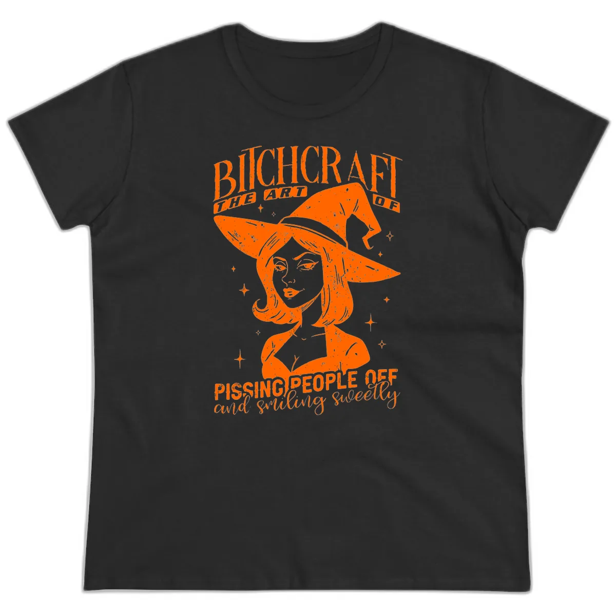 Bitchcraft The Art Of Pissing People Off Ladies Tee in Black