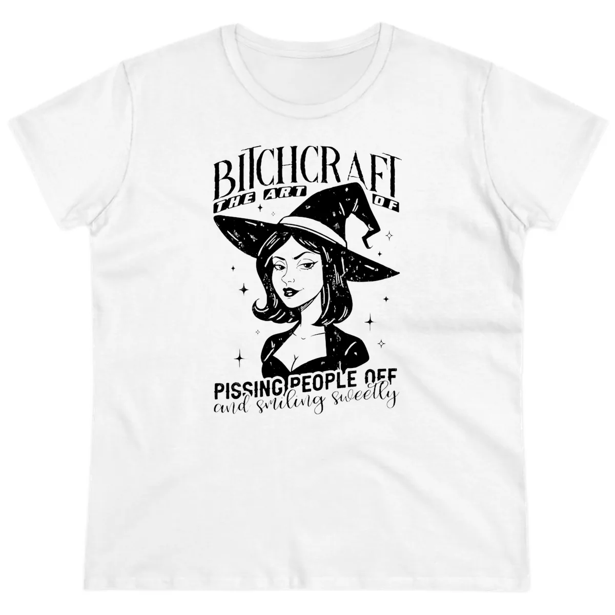 Bitchcraft The Art Of Pissing People Off Ladies Tee in White