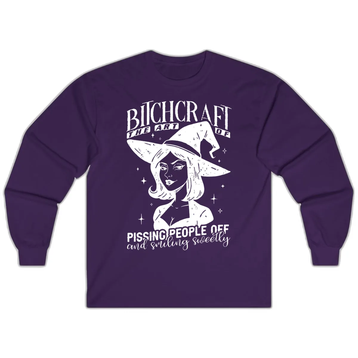 Bitchcraft The Art Of Pissing People Off Long Sleeve in Purple