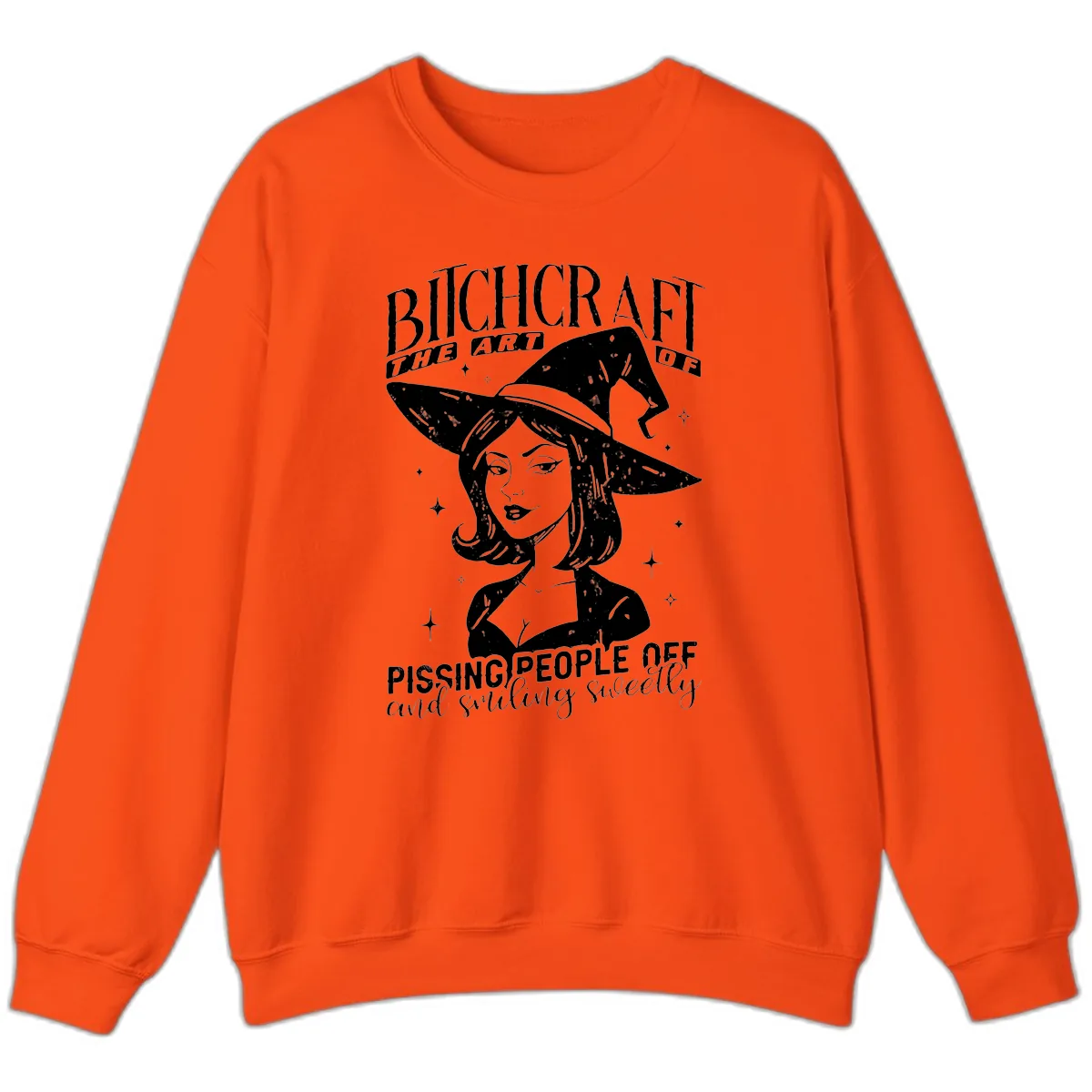Bitchcraft The Art Of Pissing People Off Sweatshirt in Orange