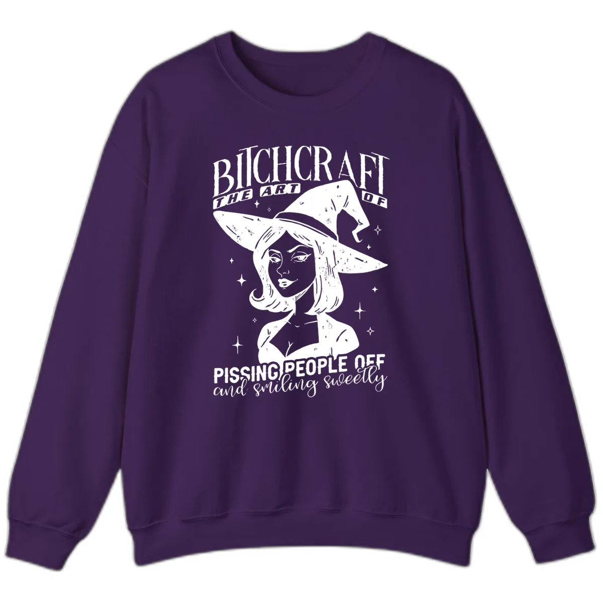 Bitchcraft The Art Of Pissing People Off Sweatshirt in Purple