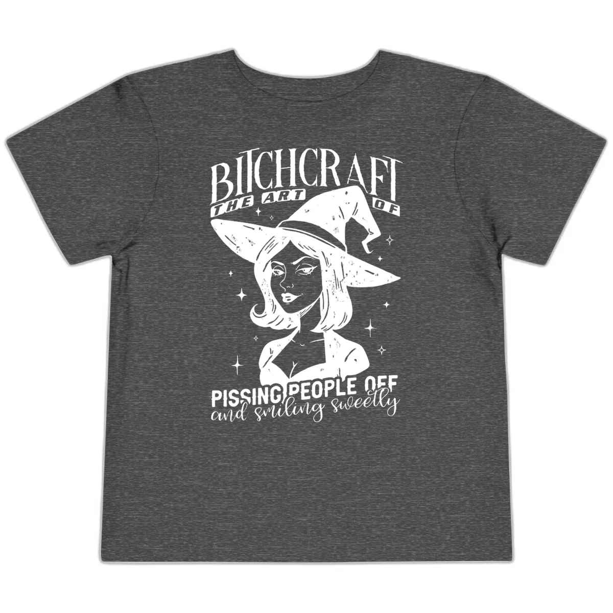 Bitchcraft The Art Of Pissing People Off Toddler T-Shirt in Dark Heather Grey