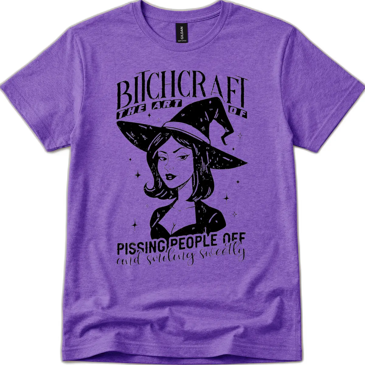 Bitchcraft The Art Of Pissing People Off T-Shirt in Heather Purple