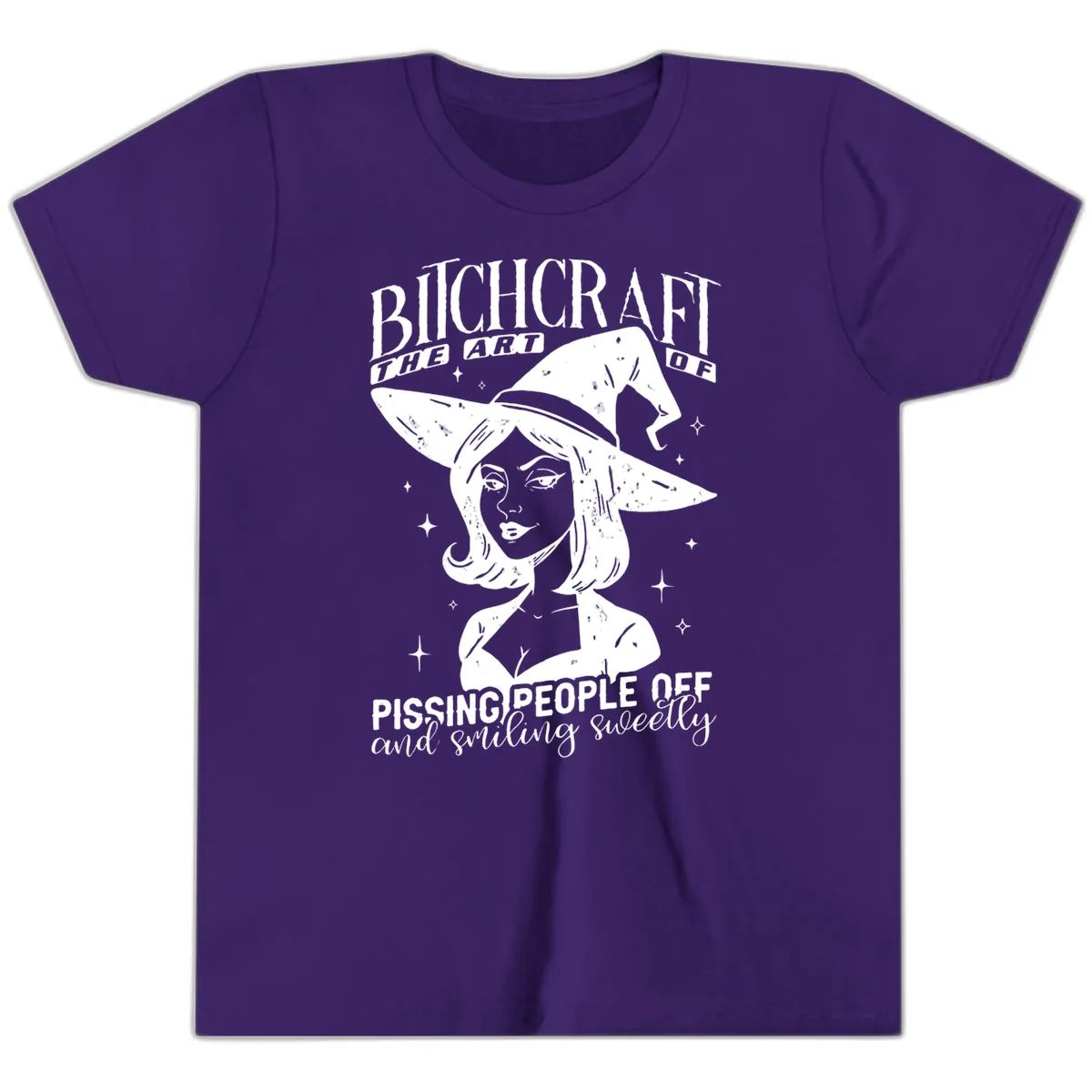 Bitchcraft The Art Of Pissing People Off Youth T-Shirt in Team Purple