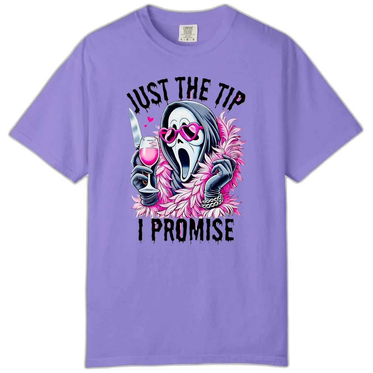 Ghostly Tip Promise Halloween Design Comfort Color in Violet