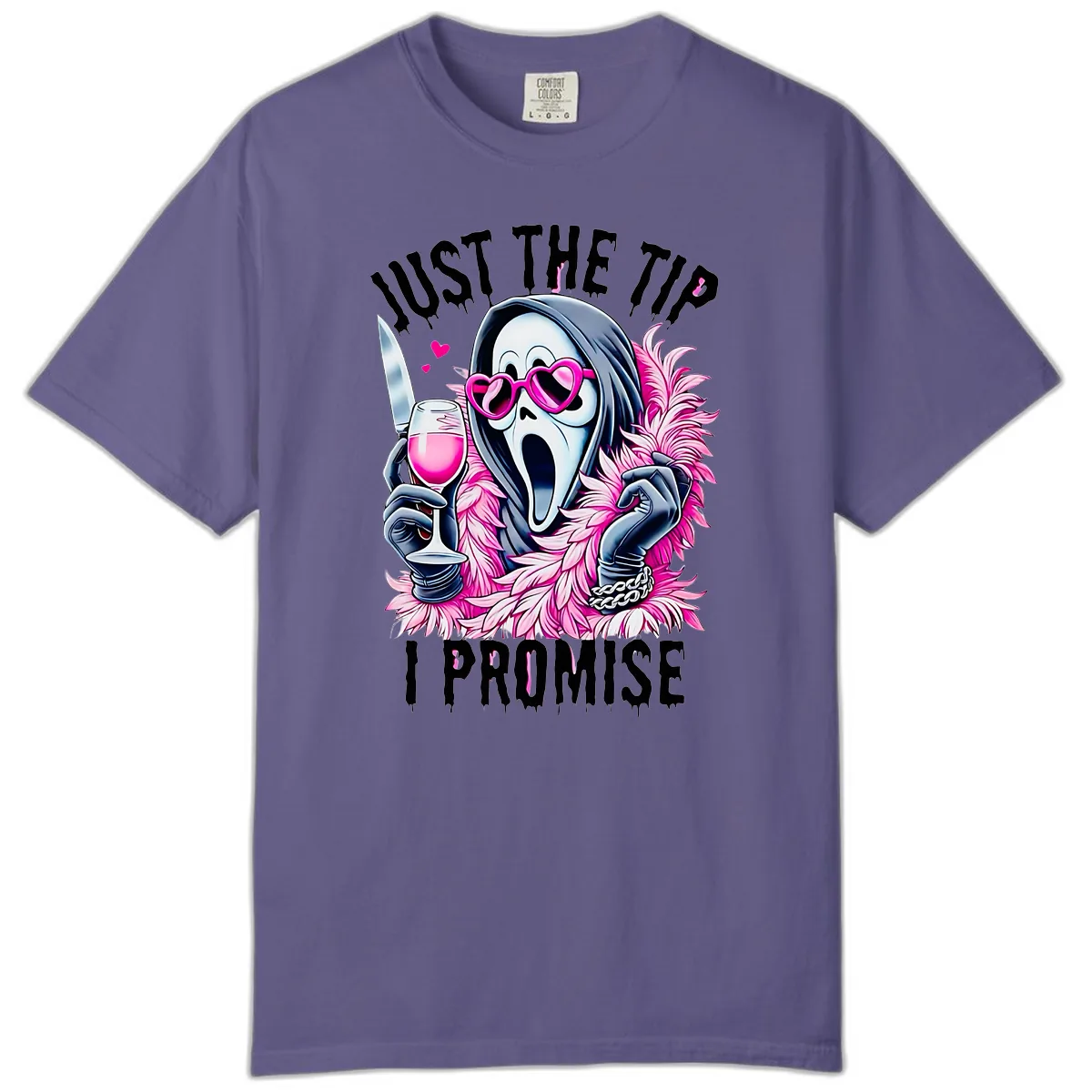Ghostly Tip Promise Halloween Design Comfort Color in Grape