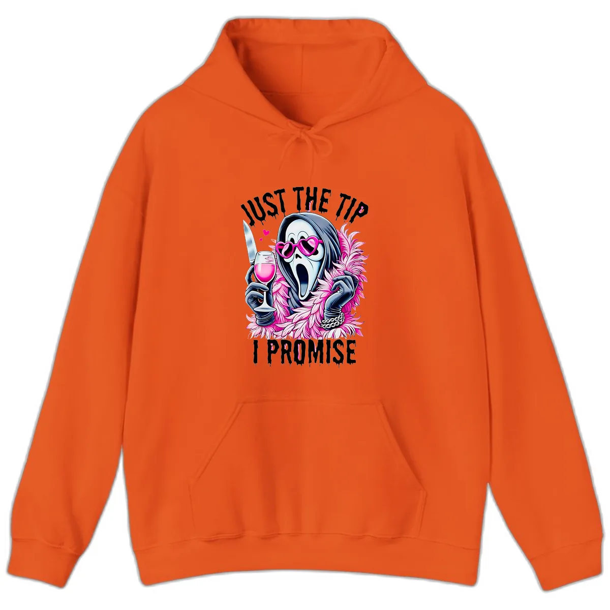 Ghostly Tip Promise Halloween Design Hoodie in Orange