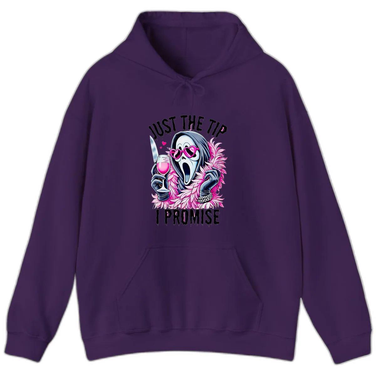 Ghostly Tip Promise Halloween Design Hoodie in Purple