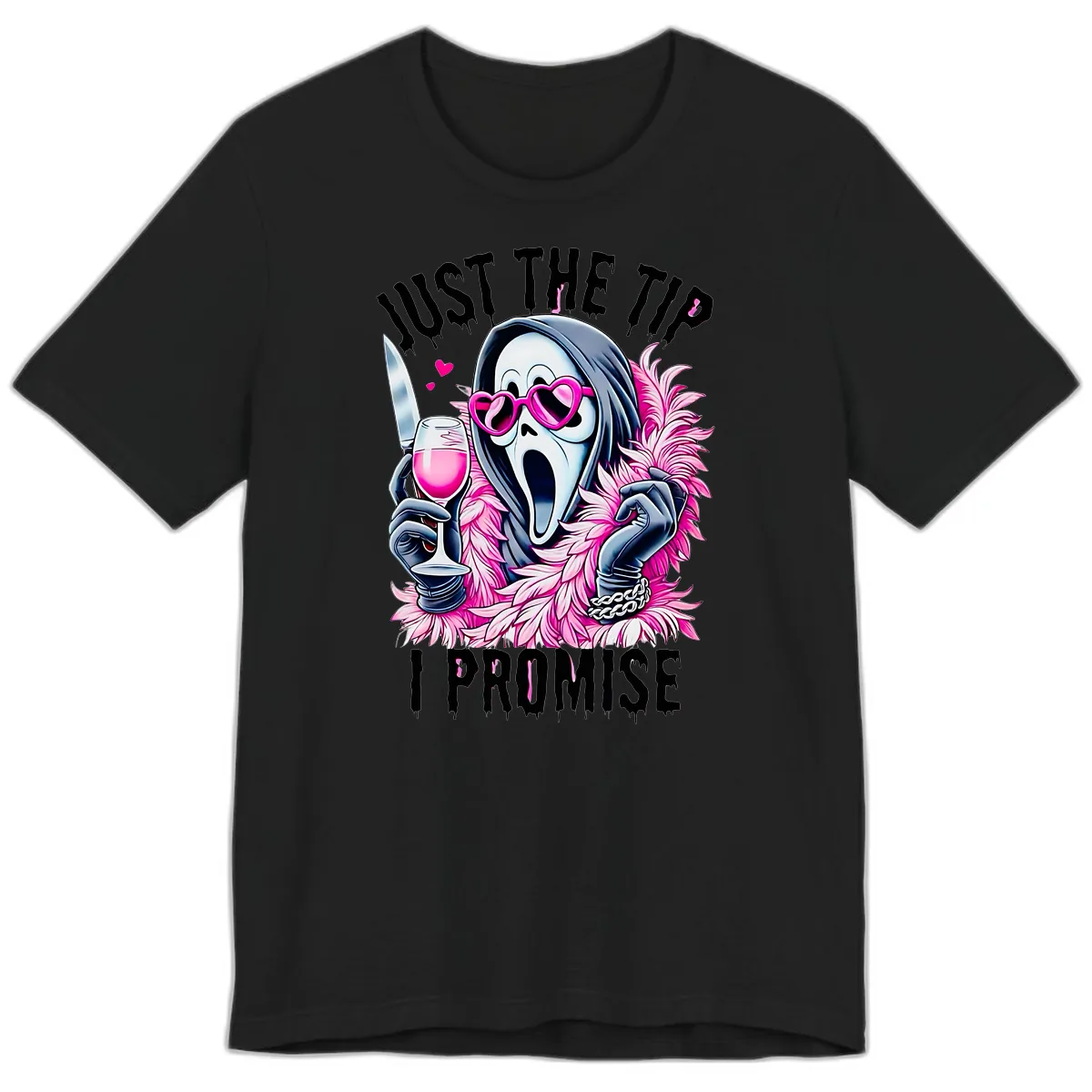 Ghostly Tip Promise Halloween Design Premium T-Shirt in Black