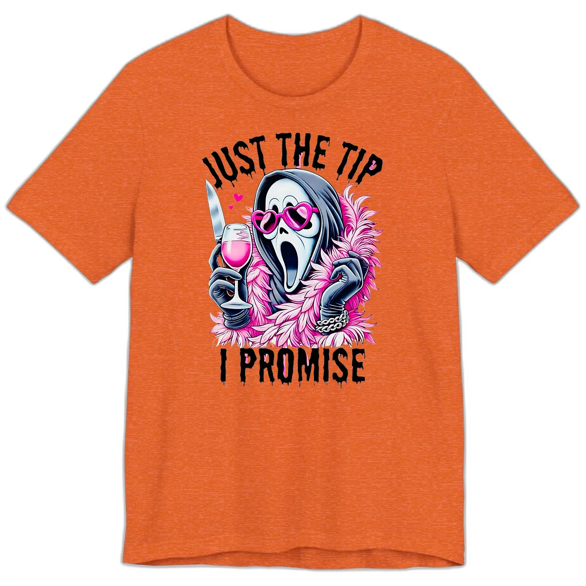 Ghostly Tip Promise Halloween Design Premium T-Shirt in Heather Orange