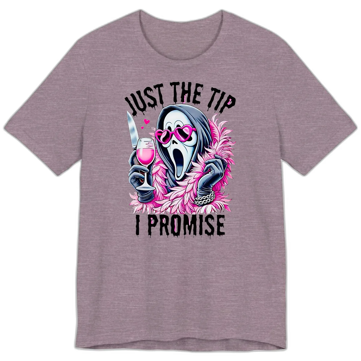 Ghostly Tip Promise Halloween Design Premium T-Shirt in Heather Purple