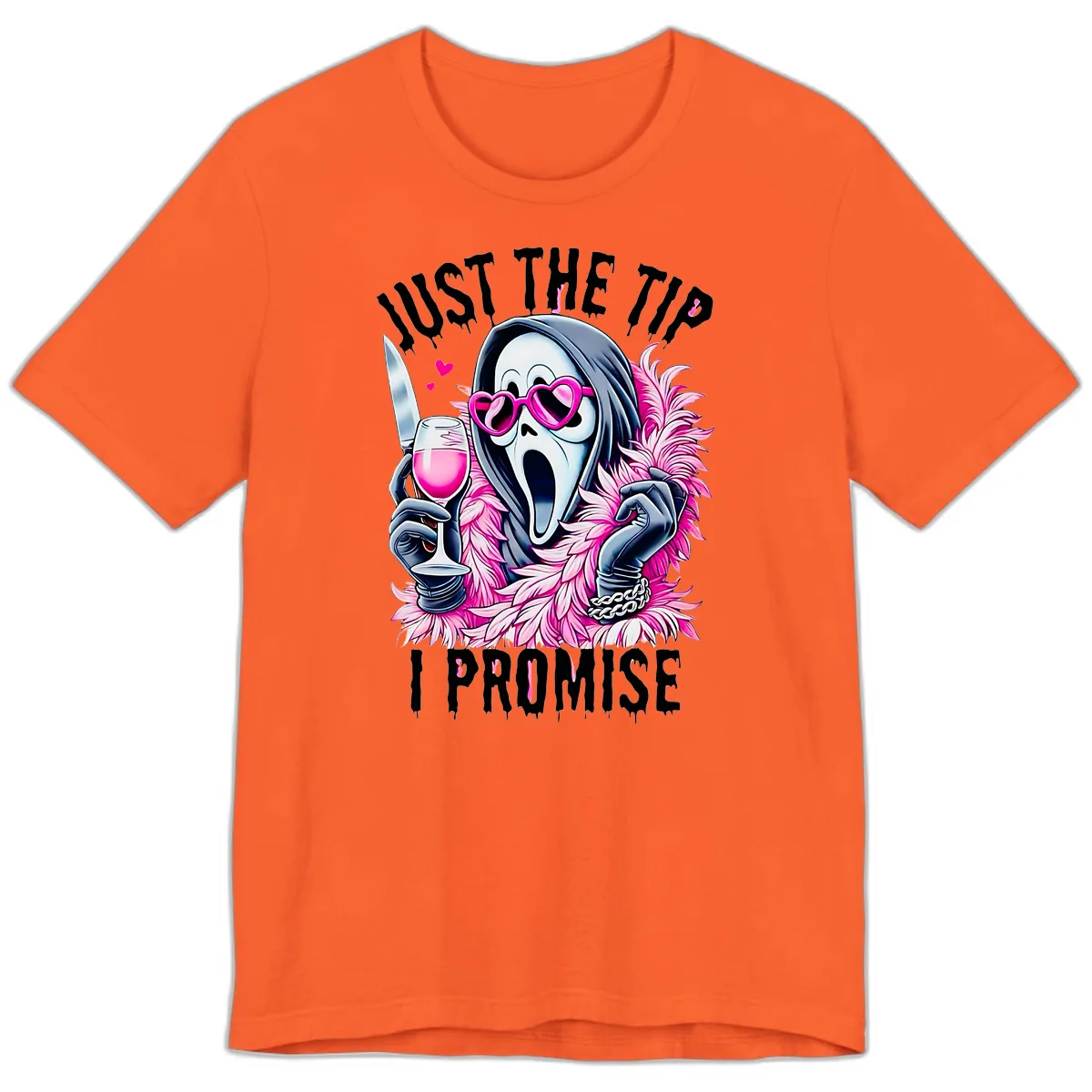 Ghostly Tip Promise Halloween Design Premium T-Shirt in Orange