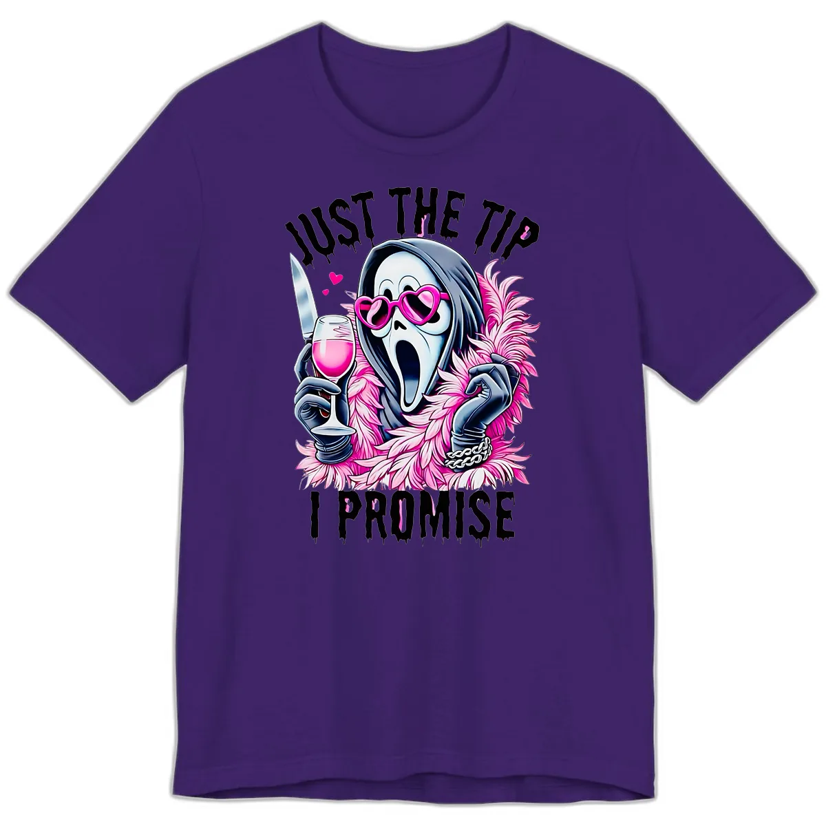 Ghostly Tip Promise Halloween Design Premium T-Shirt in Team Purple
