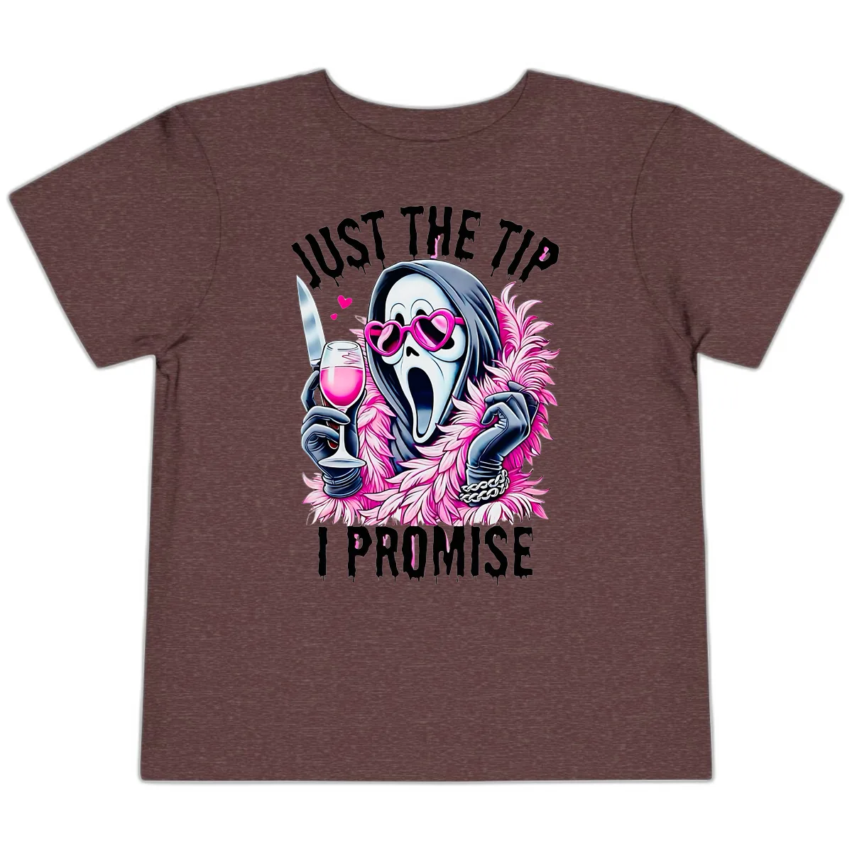 Ghostly Tip Promise Halloween Design Toddler T-Shirt in Heather Maroon