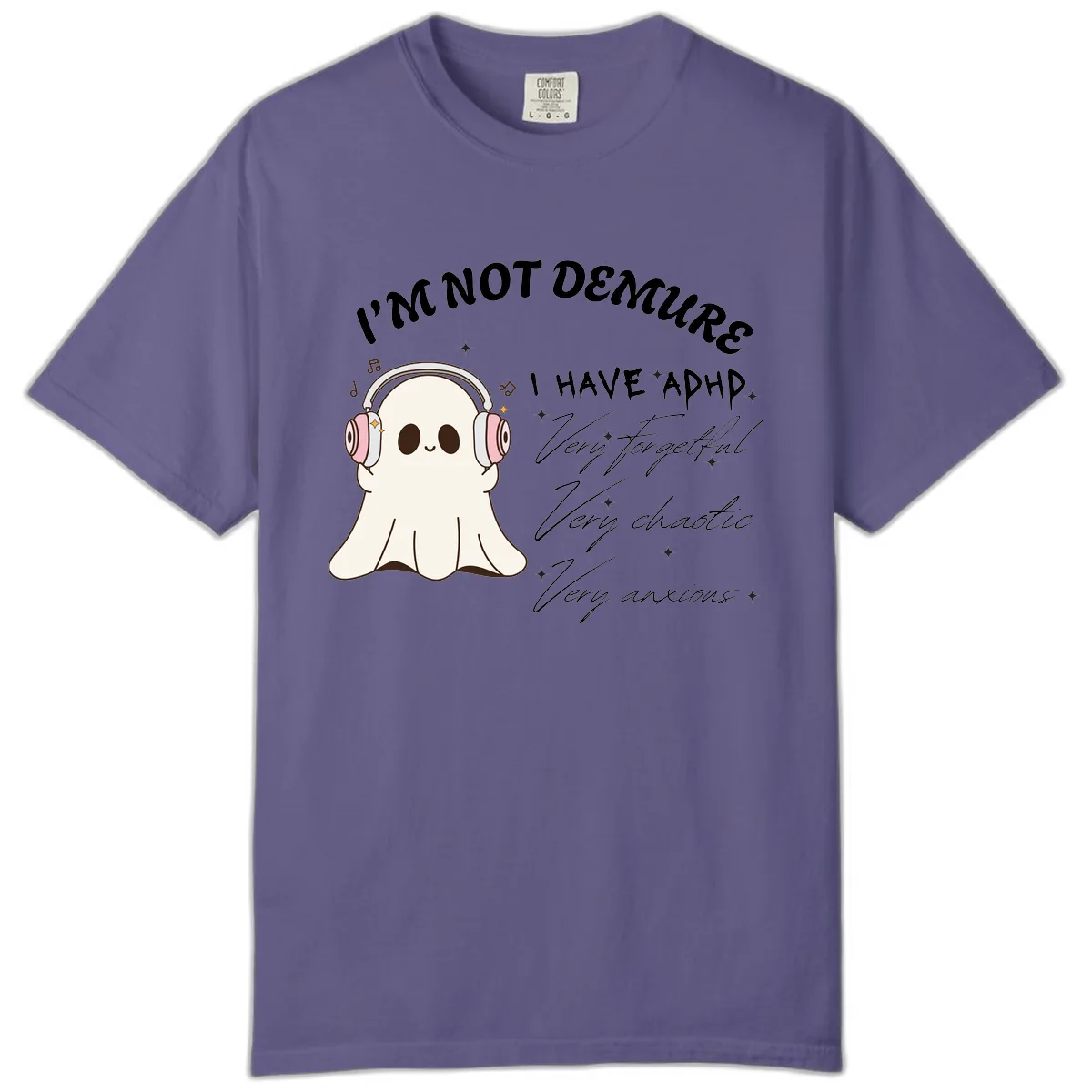 I Have Adhd Ghost Comfort Color in Grape