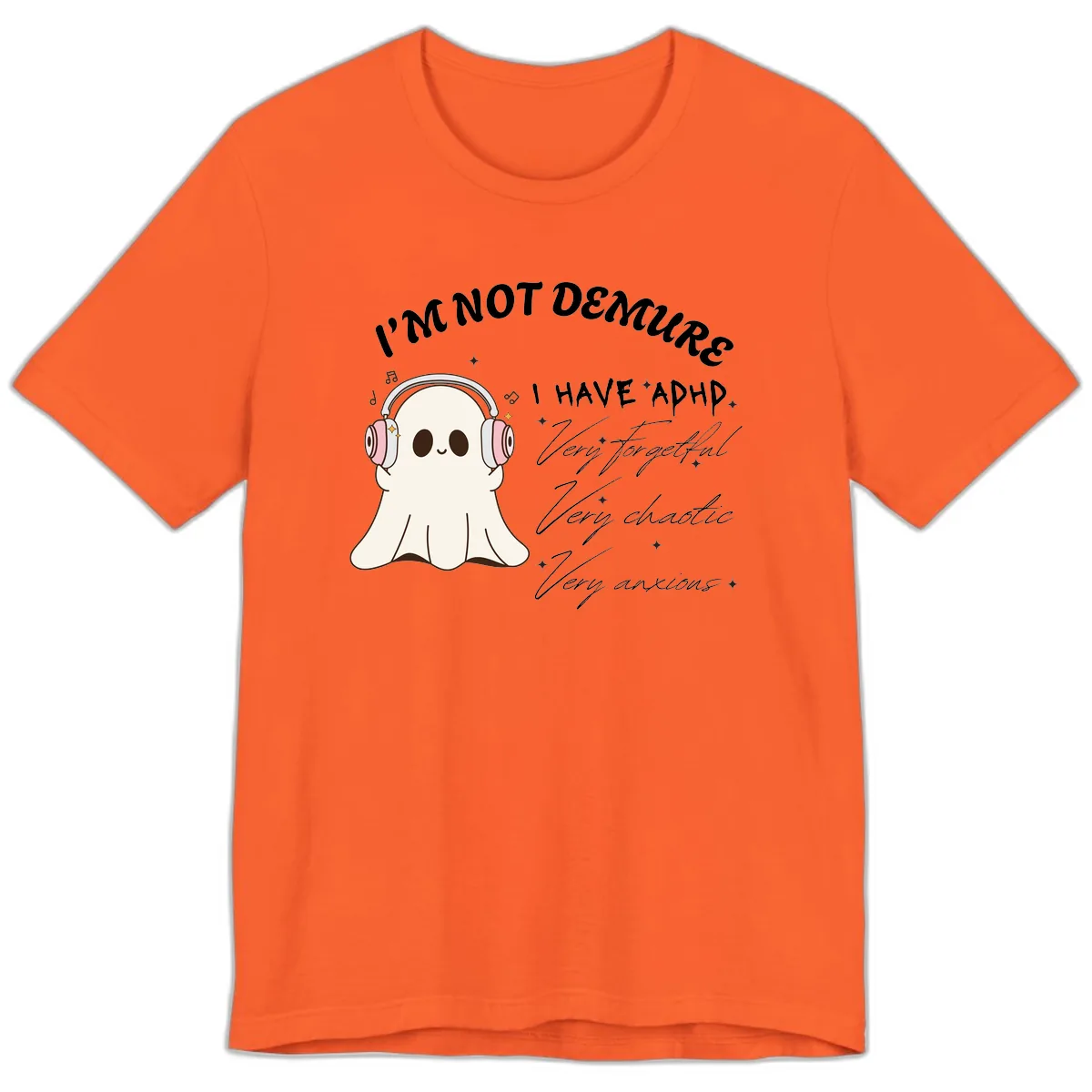 I Have Adhd Ghost Premium T-Shirt in Orange