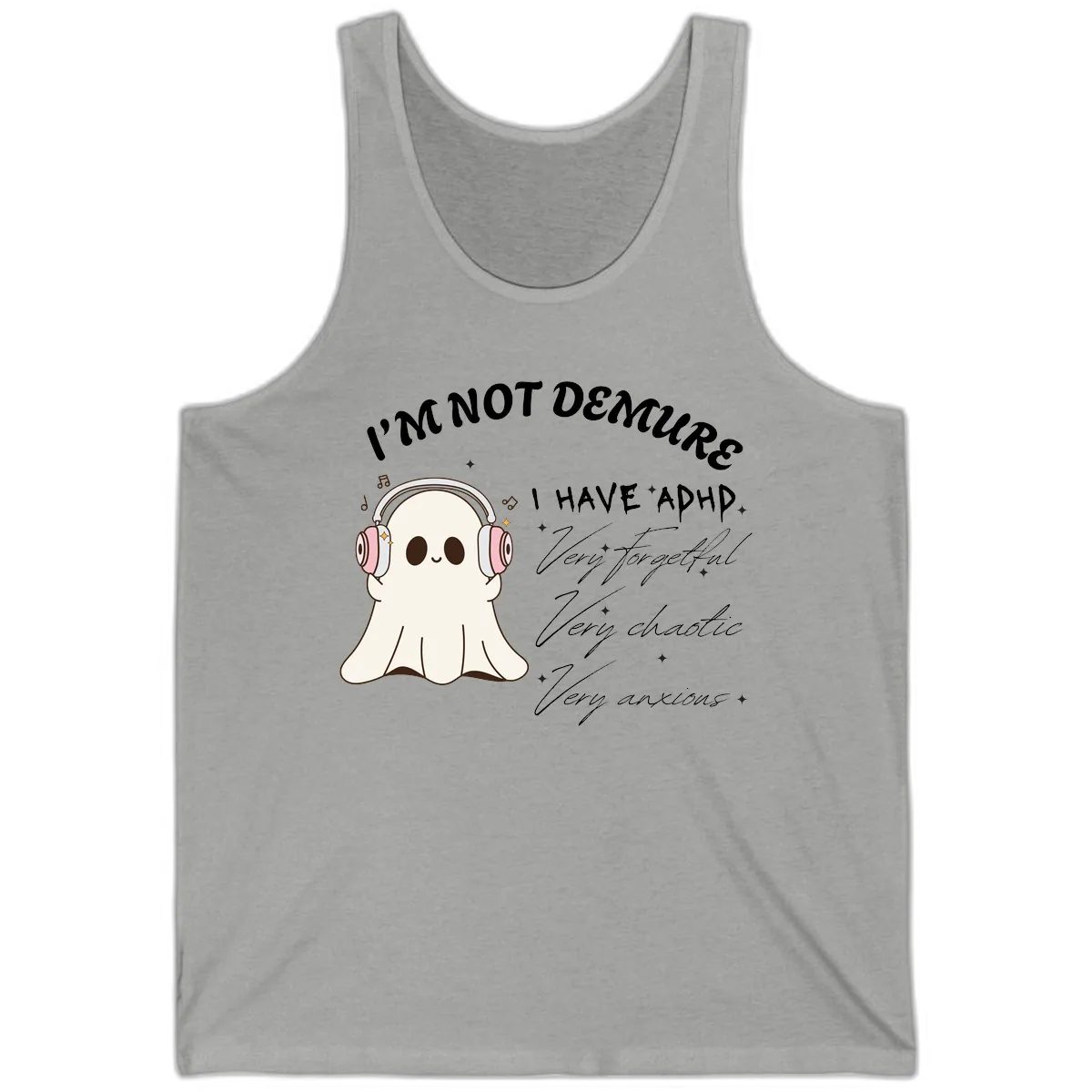 I Have Adhd Ghost Tank in Athletic Heather