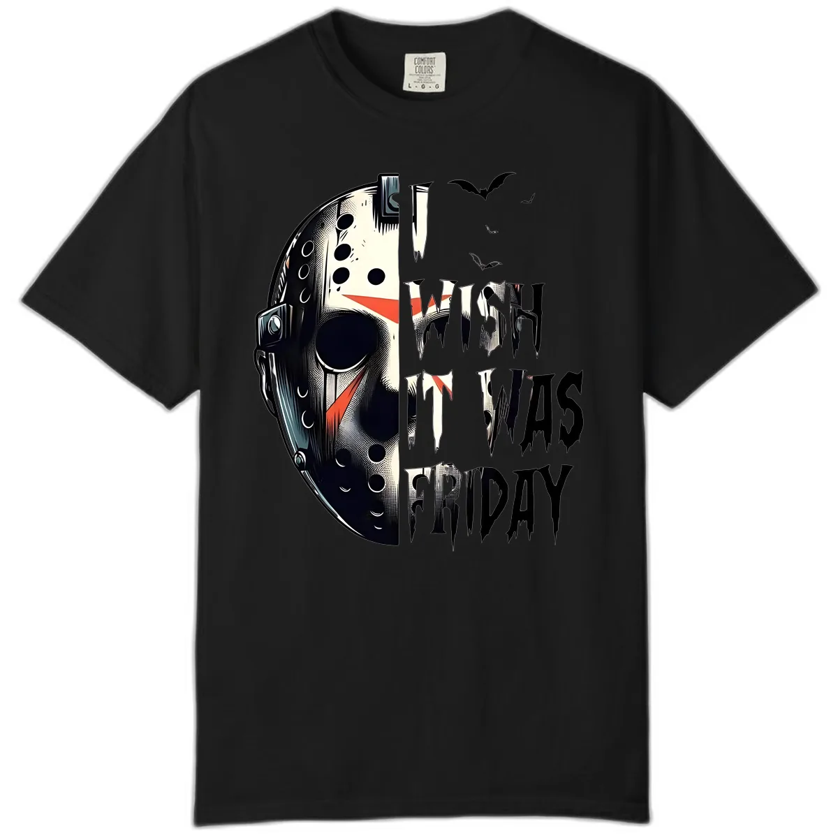 I Wish It Was Friday Jason Mask Comfort Color in Black